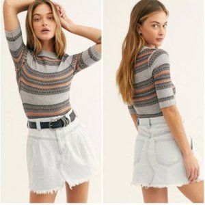 Free people Sidecar Mini Skirt Silver Lake NWT